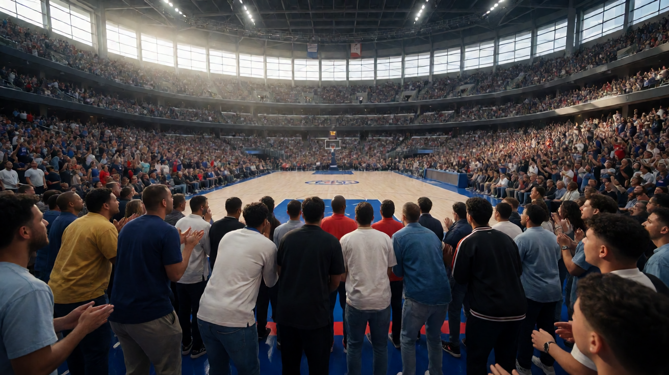 NBA常规赛湖人对阵快船的比赛现场