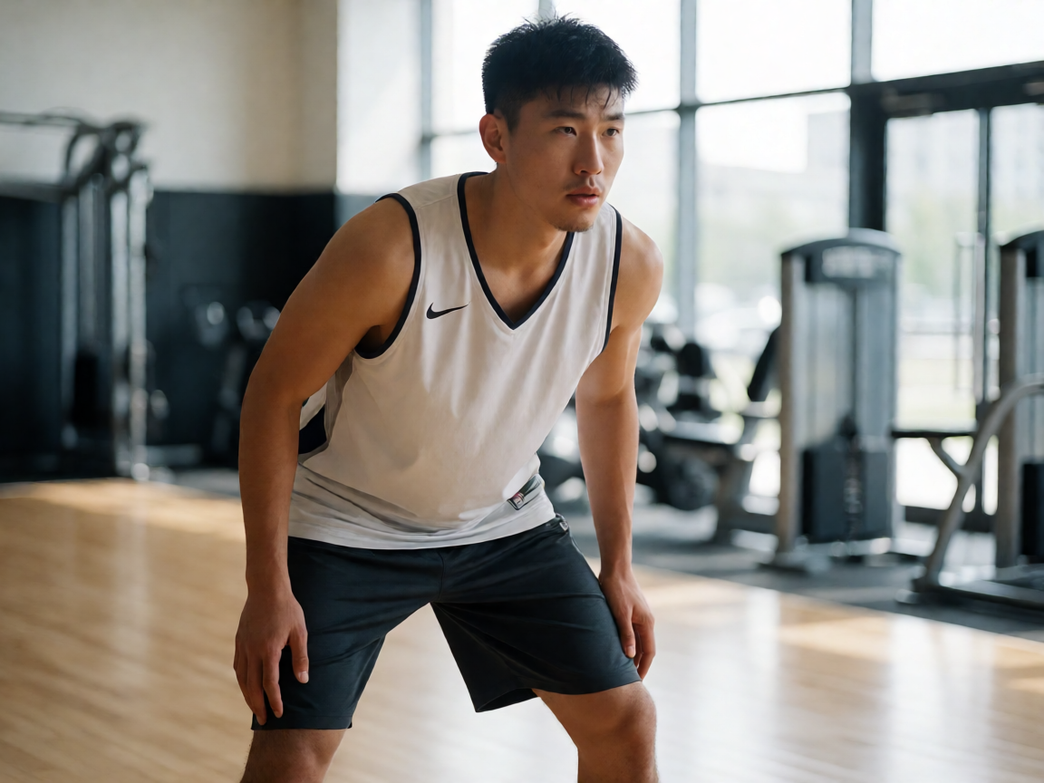 NBA球员训练场上的专注身影